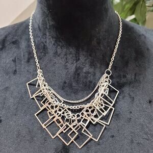 Womens Silver Multilayer Collier Vintage Large Chocker Jewelry Necklace